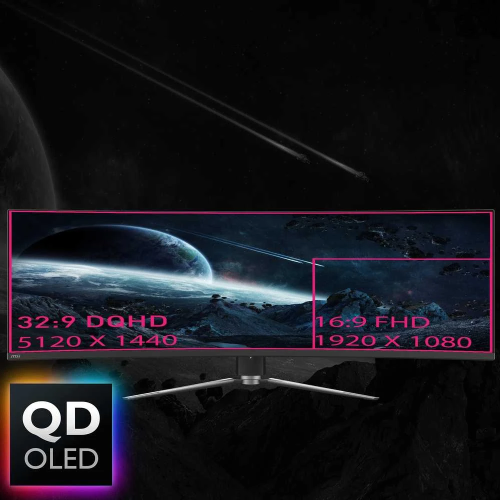 Monitorius MSI MPG 491CQPDE 49" QD-OLED Curved Gaming Ekranas, DQHD 5120x1440, 144Hz, 0.03ms, HDMI 2.1