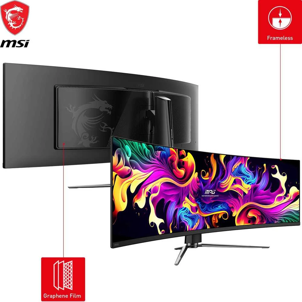 Monitorius MSI MPG 491CQPDE 49" QD-OLED Curved Gaming Ekranas, DQHD 5120x1440, 144Hz, 0.03ms, HDMI 2.1