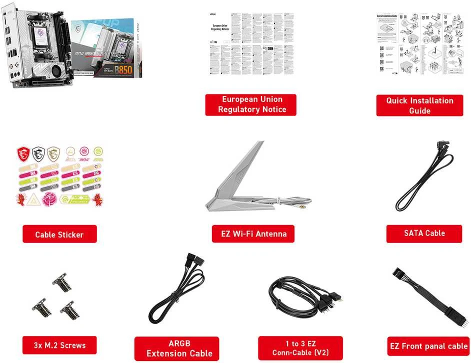 Pagrindinė plokštė MSI MPG B850I EDGE TI WIFI | Procesorių šeima AMD B850 | Procesoriaus lizdas AM5 | DDR5 | Palaikomos standžiojo disko sąsajos SATA, M.2 | SATA jungčių skaičius 2