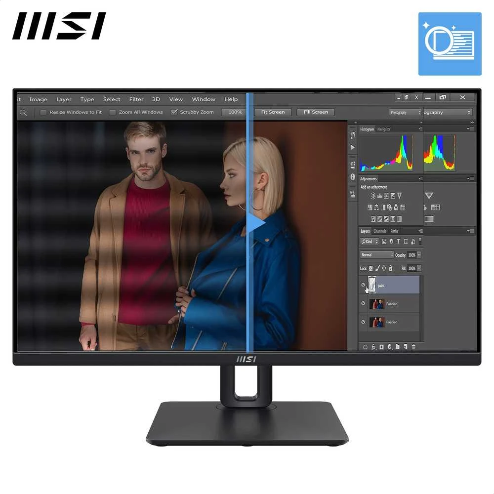 Monitorius MSI PRO MP245PG 60 cm (24 colių) IPS FHD HDMI/DP 4 ms 100 Hz Pivot