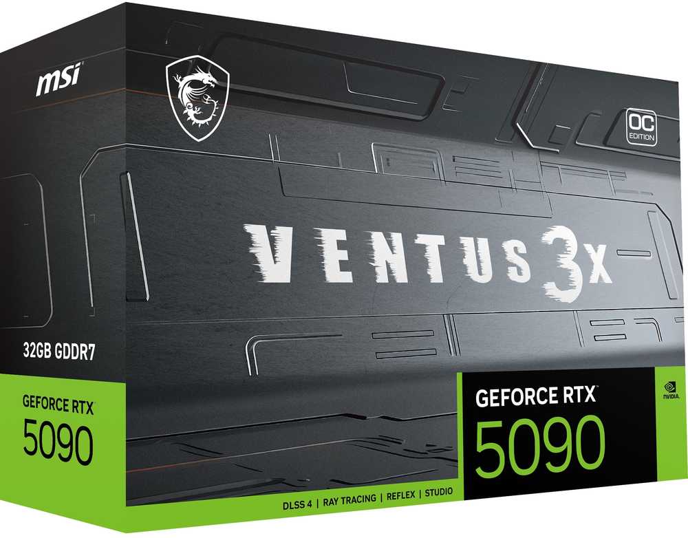 MSI VENTUS GEFORCE RTX 5090 32G 3X OC vaizdo plokštė NVIDIA 32 GB GDDR7