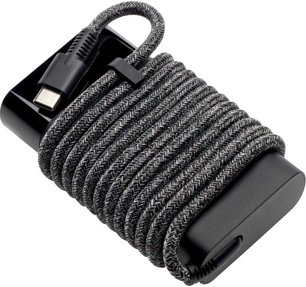 HP 65W įkroviklis su apvyniotu USB-C laidu