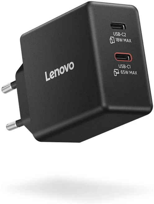 „Lenovo“ dvigubas USB-C 65 W GaN įkroviklis | USB-C | 65 W | Įkroviklis