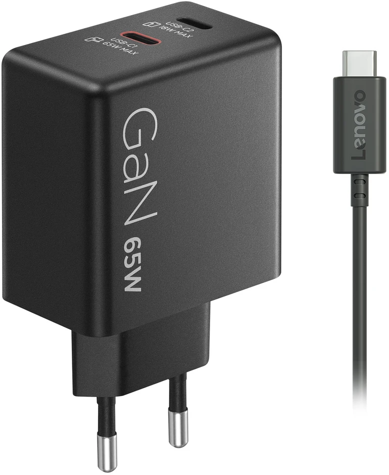 „Lenovo“ dvigubas USB-C 65 W GaN įkroviklis | USB-C | 65 W | Įkroviklis