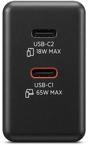 „Lenovo“ dvigubas USB-C 65 W GaN įkroviklis | USB-C | 65 W | Įkroviklis