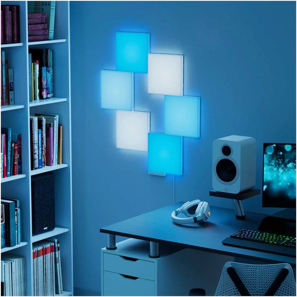 „Nanoleaf Blocks Big Squares“ pradinis rinkinys (6 panelės) | Daugiau nei 16 mln. spalvų