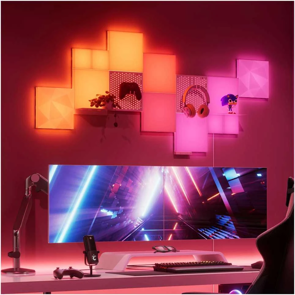 „Nanoleaf Blocks“ tekstūruotų didelių kvadratų papildomas rinkinys (2 panelės) | 16 mln. spalvų