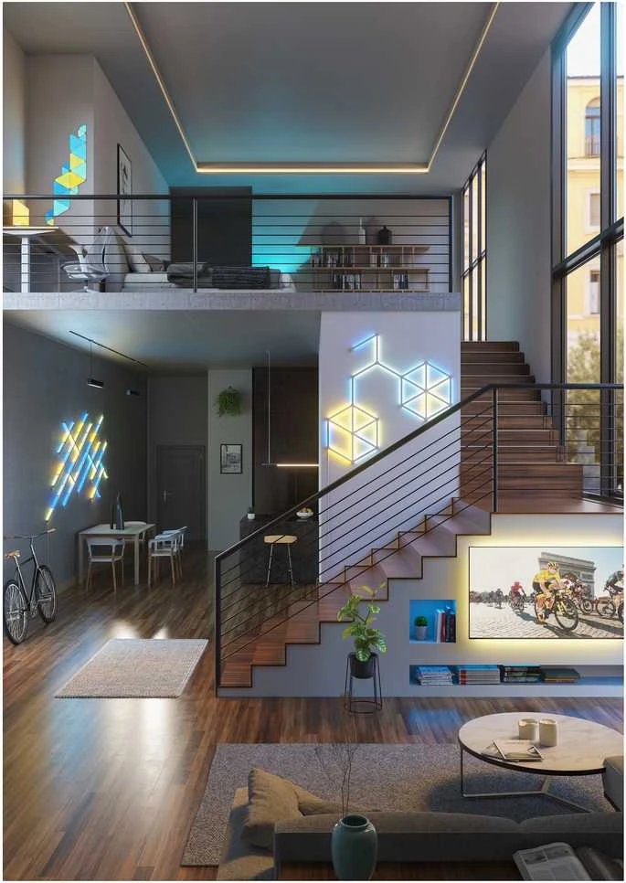 „Nanoleaf Lines“ pradinis rinkinys (15 panelių) 16 mln.+ spalvų