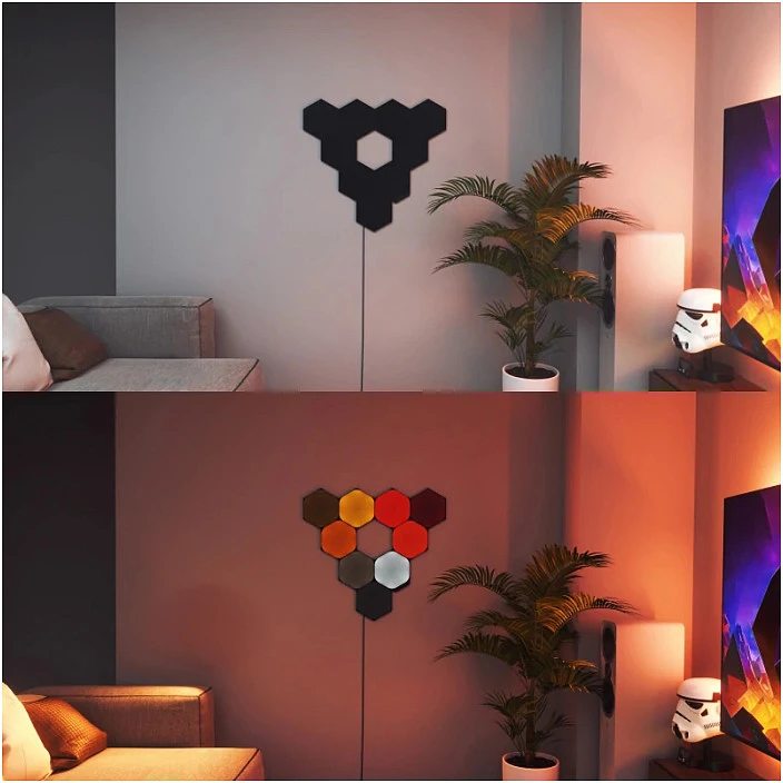 Sieninis šviestuvas Nanoleaf | Shapes Juodas Hexagons Starter Kit (9 panels) | 42 W | WiFi