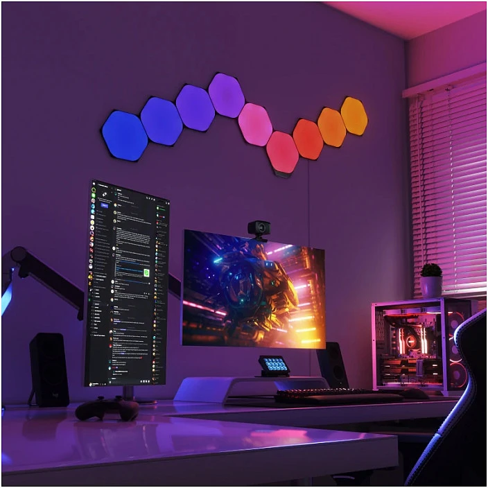 Sieninis šviestuvas Nanoleaf | Shapes Juodas Hexagons Starter Kit (9 panels) | 42 W | WiFi