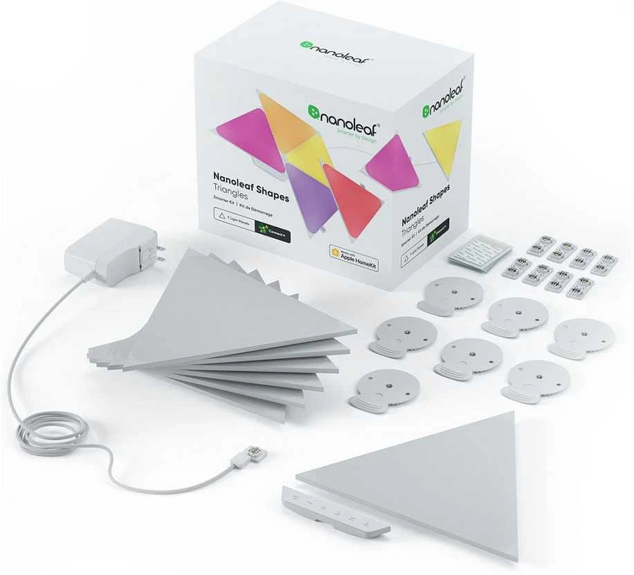 Nanoleaf Nanolapis | Formos trikampių pradinis rinkinys (15 plokščių) | 1,5 W | 16M+ spalvų
