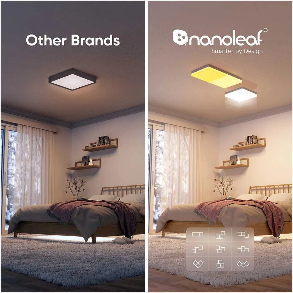 Nanoleaf Sky Light Starter Kit (3 plokštės) | Daugiau nei 6 mln. spalvų su dinamiškomis scenomis