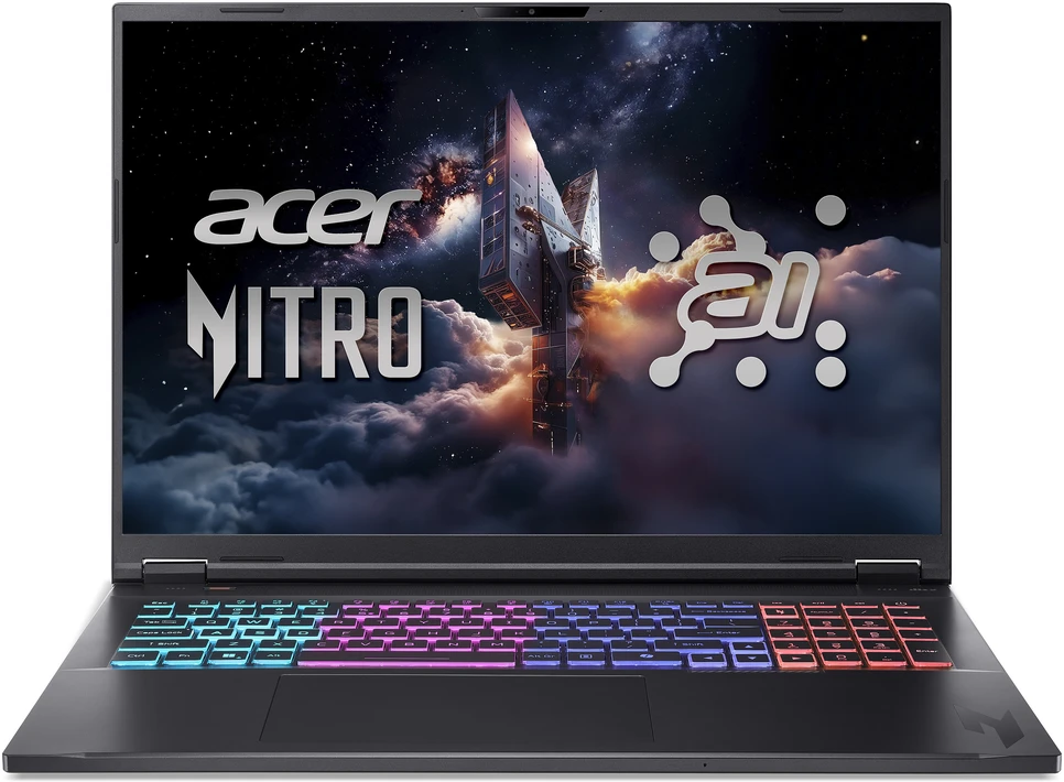 Nešiojamas kompiuteris „Acer Nitro 18 AI“ (AN18-61-R49W) žaidimų / „Copilot+“ asmeninis kompiuteris, 18,0 colio WUXGA, 165 Hz, „Ryzen AI R7-350“ (50 našumų), 16 GB RAM, 1 TB SSD, „GeForce R“