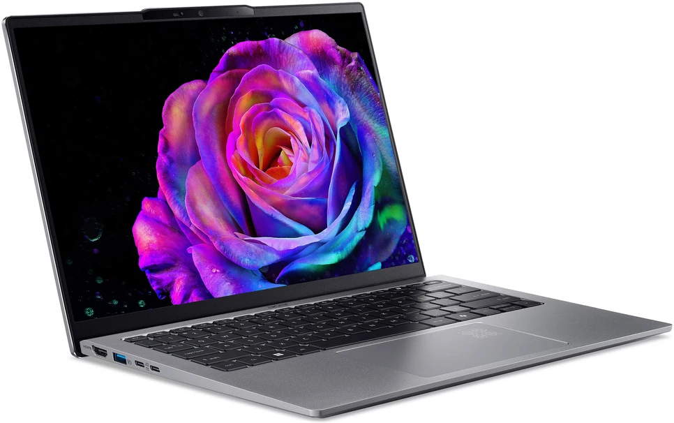 Nešiojamas kompiuteris „Acer Swift Go 14“ dirbtinio intelekto OLED (SFG14-64-R6MM) vidinė (QWERTY) klaviatūra, 14,0 colių WUXGA, OLED, „Ryzen AI 7-350“ (50 TOPS), 32 GB RAM, 1 TB SSD, „Windows 11“