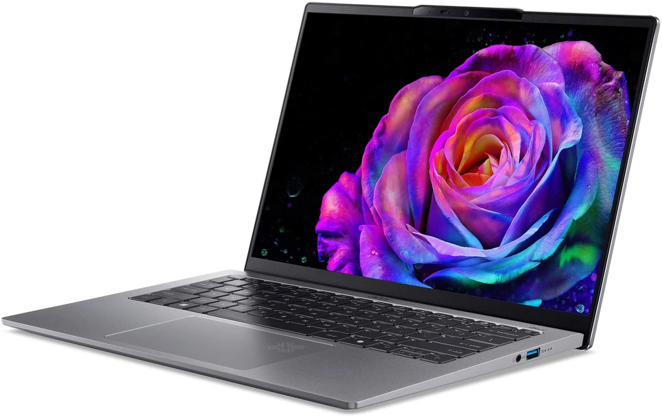 Nešiojamas kompiuteris „Acer Swift Go 14“ dirbtinio intelekto OLED (SFG14-64-R6MM) vidinė (QWERTY) klaviatūra, 14,0 colių WUXGA, OLED, „Ryzen AI 7-350“ (50 TOPS), 32 GB RAM, 1 TB SSD, „Windows 11“