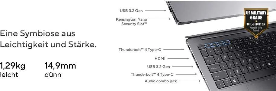 Nešiojamas kompiuteris Nešiojamasis kompiuteris ASUS ExpertBook P5 P5405CSA-NZ0101 – 14 colių Core Ultra 5 226V – 16GB RAM – 512GB SSD