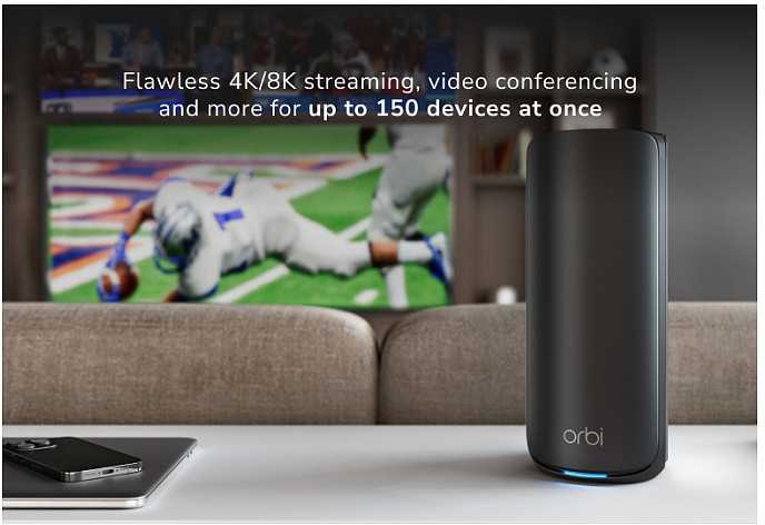 Maršrutizatorius Netgear 3-SET ORBI 870 WIFI 7 MESH - TRI-BAND Juodas 21 GBIT/S