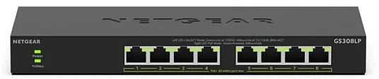 Šakotuvas Tinklo Įranga - Netgear GS308LP 8-Port PoE Jungiklis 60W 1Gbps