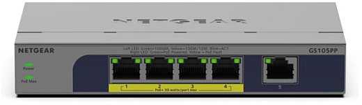 Šakotuvas Netgear 5-PORT 1GB UNMANAGED POE SWITCH - (GS105PP)