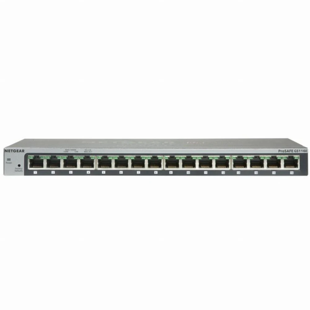 Šakotuvas Tinklo Įranga - Netgear GS116-300EUS 16-Port Gigabit Ethernet Switch