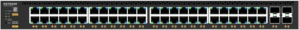 Šakotuvas NETGEAR GSM4352 valdomas L3 gigabito Ethernet (10/100/1000) maitinimas per Ethernet (PoE) 1U Juodas