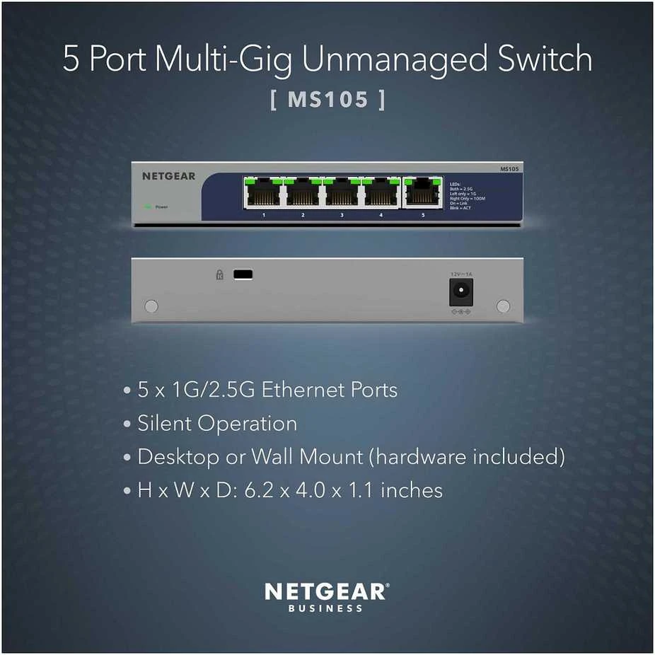 Šakotuvas Netgear 5-PORT 2.5G UNMANAGED SWITCH - MULTI-GIG