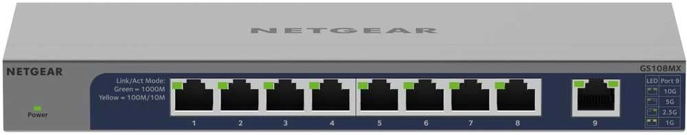 Šakotuvas Netgear 8X 1G PORT UNMANAGED SWITCH - 10G/MULTI-GIG UPLINK PORT
