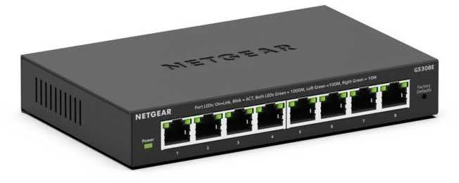 Šakotuvas Netgear GS308E 8-PORT PLUS SWITCH - UNMANAGED PLUS GIGABIT ETHERNET