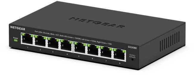 Šakotuvas Netgear GS308E 8-PORT PLUS SWITCH - UNMANAGED PLUS GIGABIT ETHERNET