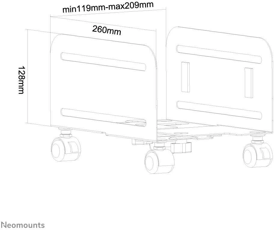 Neomounts NewStar CPU Holder (mobile / width: 12-21 cm), c:Juodas