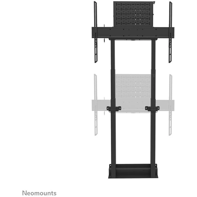Laikiklis Neomounts NEWSTAR MOTORIZUOTOS SIENINĖS STOVĖLIAI, ĮSKA. LAIKYMO DĖŽĖ, 10 CM. RATAI VESA 100X100 IKI 800X600 Juodas