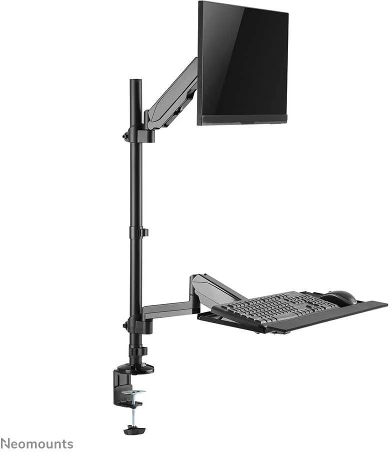 Laikiklis NEOMOUNTS DESK MOUNTED SIT-STAND WORKSTATION (SCREEN, KEYBOARD & MOUSE)