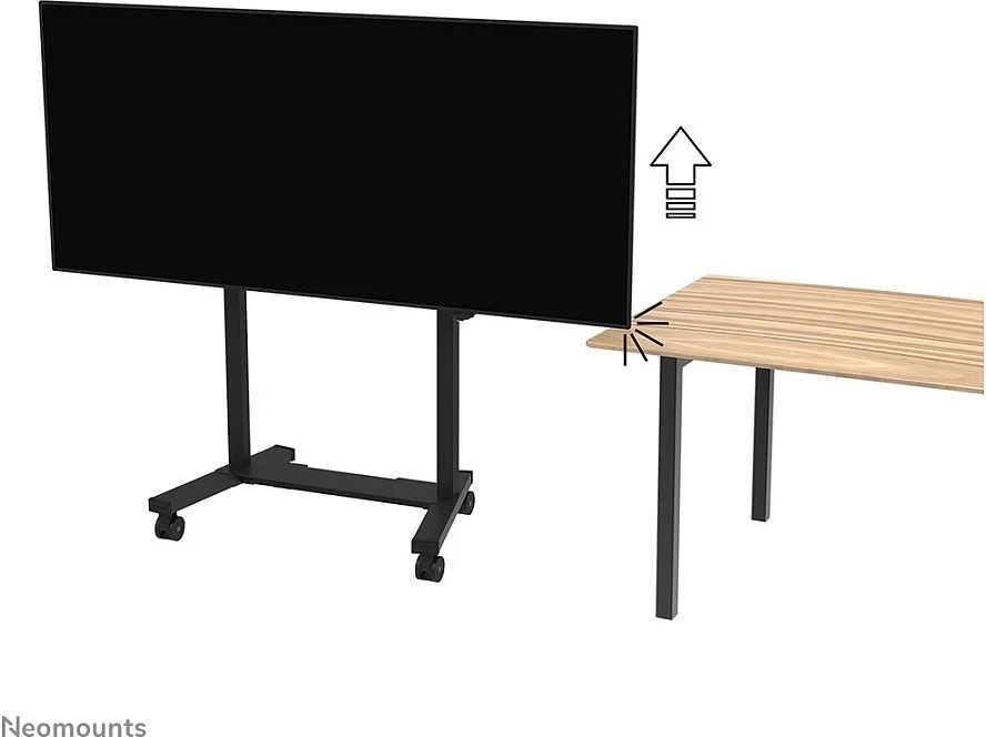 Laikiklis „NEOMOUNTS MOVE LIFT XL“ MOTORIZUOTAS MOBILUSIS STOVAS SU SANDĖLIAVIMO DĖŽE, 10 CM, RATUKAI, GRINDYS – VESA MAX 1200X600