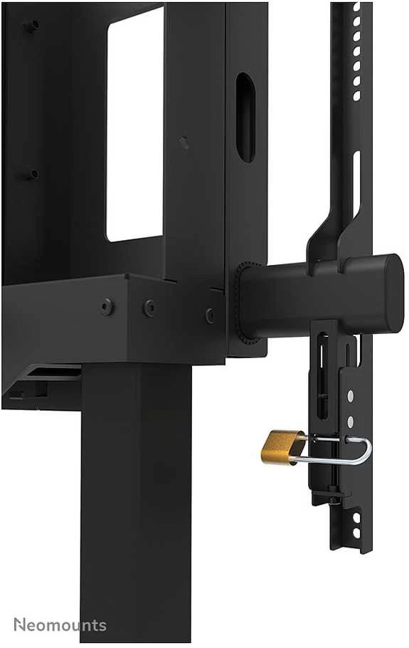 Laikiklis „NEOMOUNTS MOVE LIFT XL“ MOTORIZUOTAS MOBILUSIS STOVAS SU SANDĖLIAVIMO DĖŽE, 10 CM, RATUKAI, GRINDYS – VESA MAX 1200X600