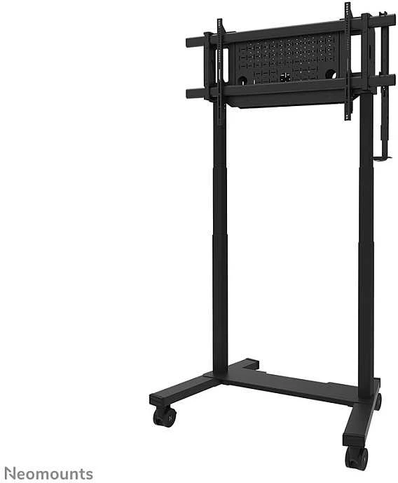 Laikiklis „NEOMOUNTS MOVE LIFT XL“ MOTORIZUOTAS MOBILUSIS STOVAS SU SANDĖLIAVIMO DĖŽE, 10 CM, RATUKAI, GRINDYS – VESA MAX 1200X600