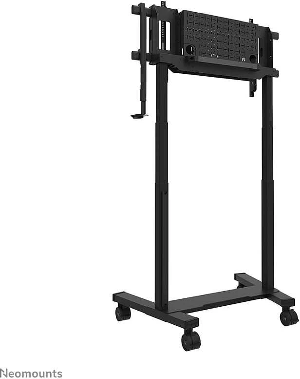 Laikiklis „NEOMOUNTS MOVE LIFT XL“ MOTORIZUOTAS MOBILUSIS STOVAS SU SANDĖLIAVIMO DĖŽE, 10 CM, RATUKAI, GRINDYS – VESA MAX 1200X600