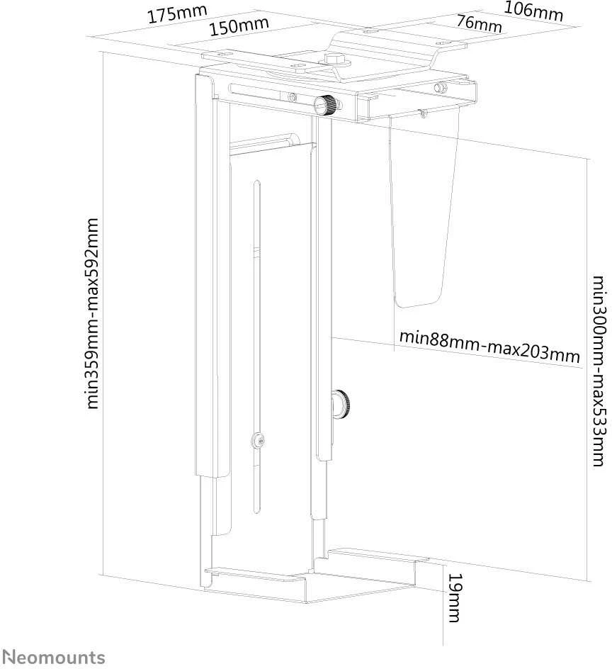 „NeoMounts NM-CPU100BLACK“ procesoriaus laikiklis