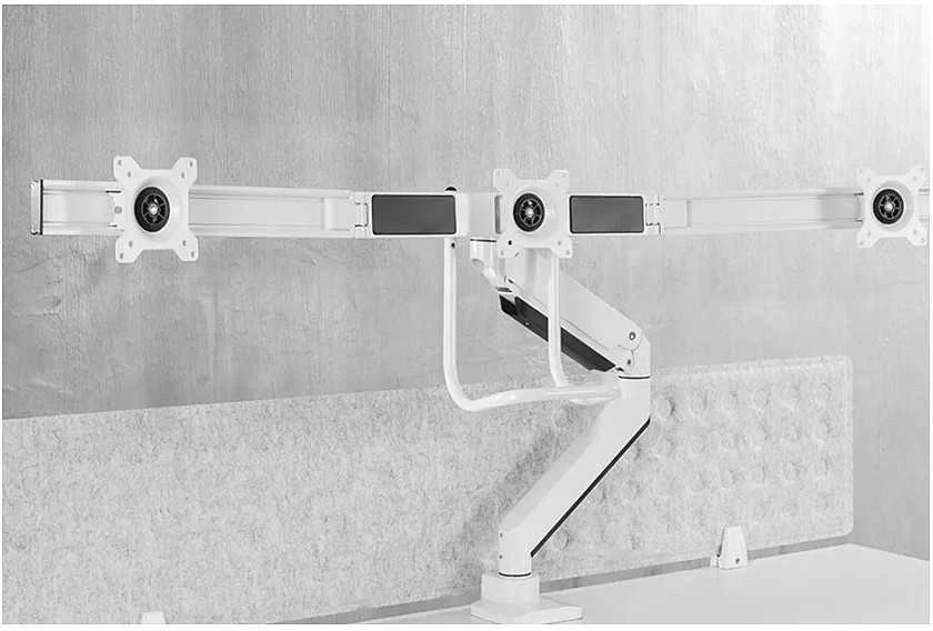 Newstar NM-D775DX3WHITE monitoriaus laikiklis arba stovas 61 cm (24") Gnybtas / varžtai Balta
