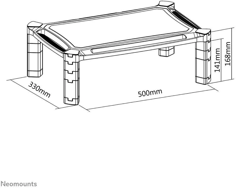 Laikiklis Neomounts NewStar Monitorius Raiser (height adjustment: 16,8 cm), c:Juodas