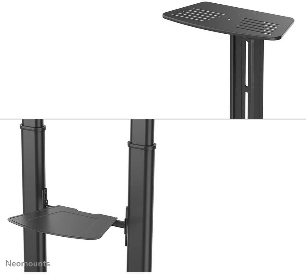 Laikiklis NeoMounts mobilus plokščiaekranis grindų stovas (aukštis: 128-160 cm), 60-100", c:Juodas