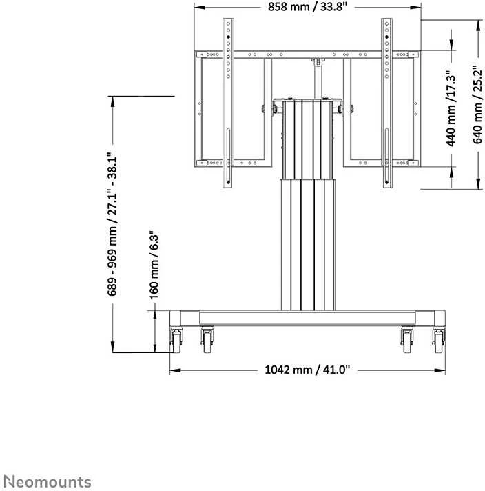 Laikiklis „Newstar PLASMA-M2550T“ 2,54 m (100") Juoda