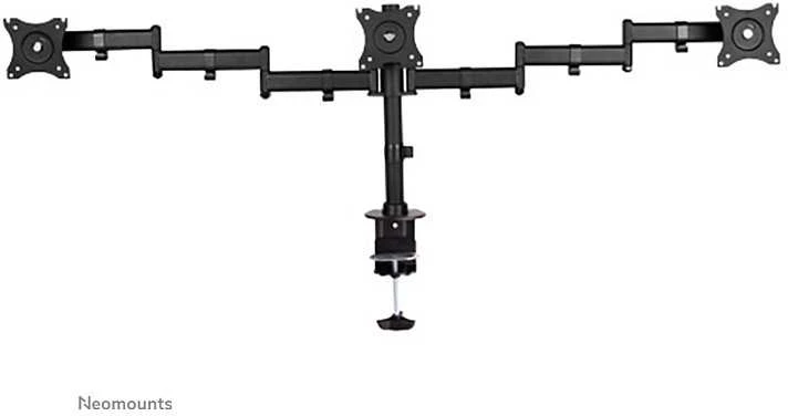 Laikiklis Neomounts by Newstar Select Tilt/Turn/Rotate Triple Desk Mount (spaustukas) trims 10-27" Monitorius ekranams, reguliuojamo aukščio - Juodas