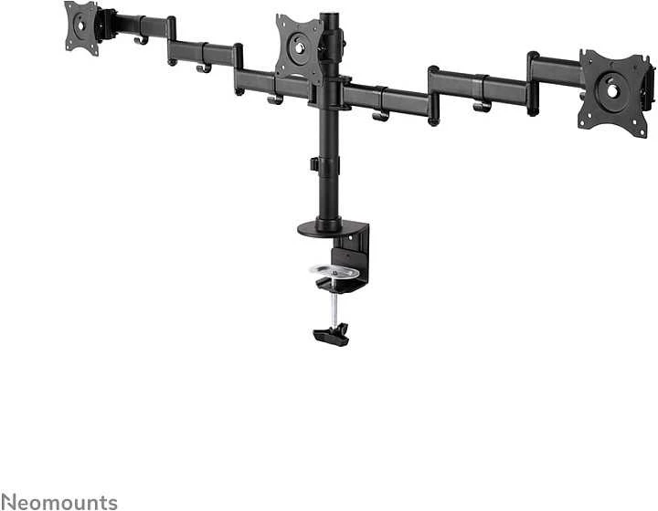 Laikiklis Neomounts by Newstar Select Tilt/Turn/Rotate Triple Desk Mount (spaustukas) trims 10-27" Monitorius ekranams, reguliuojamo aukščio - Juodas