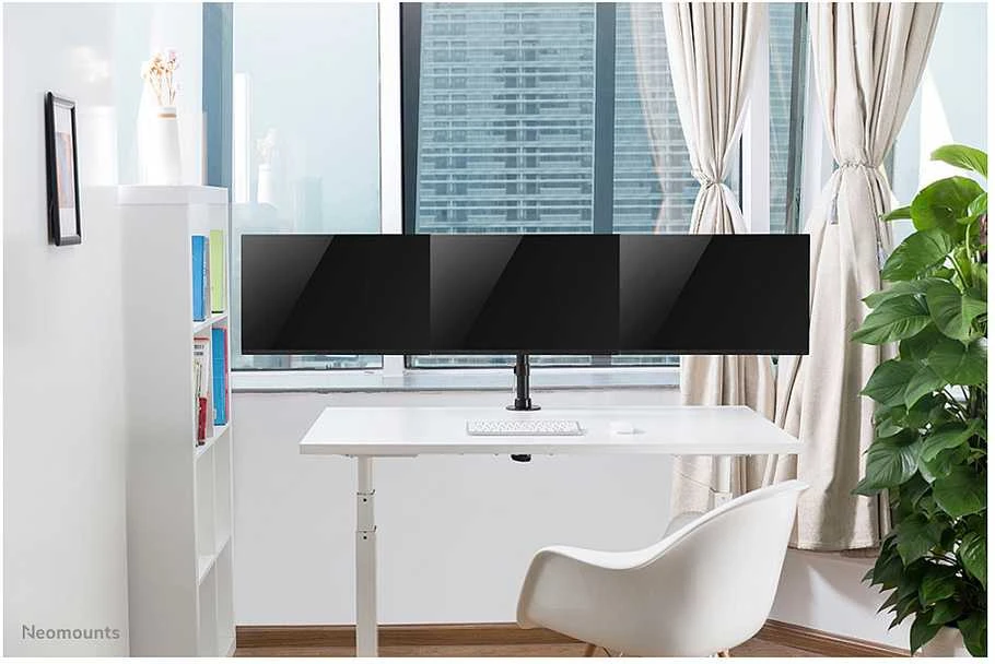Laikiklis Neomounts by Newstar Select Tilt/Turn/Rotate Triple Desk Mount (spaustukas) trims 10-27" Monitorius ekranams, reguliuojamo aukščio - Juodas