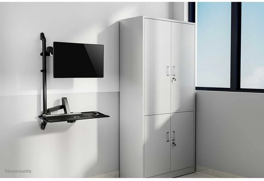 Laikiklis NEOMOUNTS WALL MOUNTED SIT-STAND WORKSTATION (SCREEN, KEYBOARD & MOUSE)