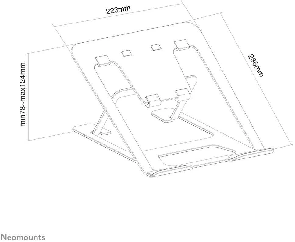 Neomounts NEWSTAR NOTEBOOK DESK STAND Sidabrinis (ERGONOMIC)