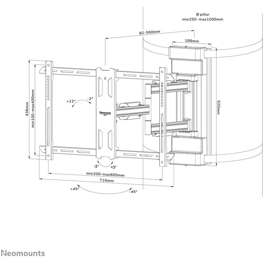 Laikiklis NEOMOUNTS BY NEWSTAR FULL MOTION PILLAR MOUNT
