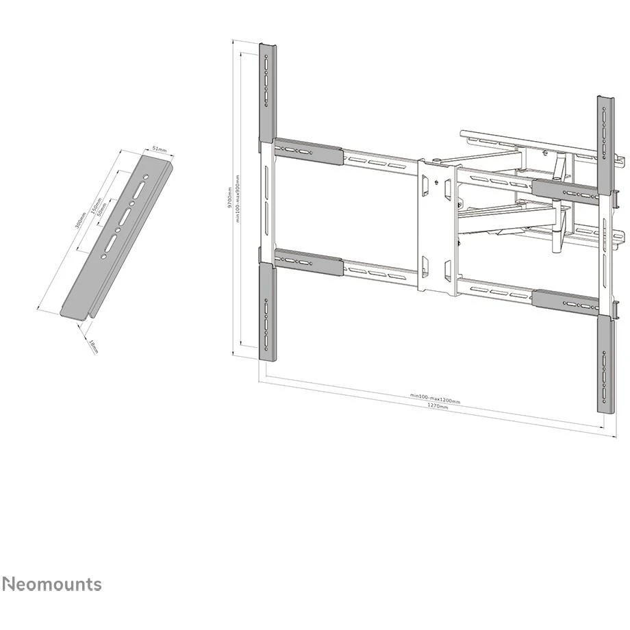 Laikiklis NEOMOUNTS SELECT AWLS-950BL1 VESA EXTENSION KIT FOR WL40S-950BL18 - Juodas