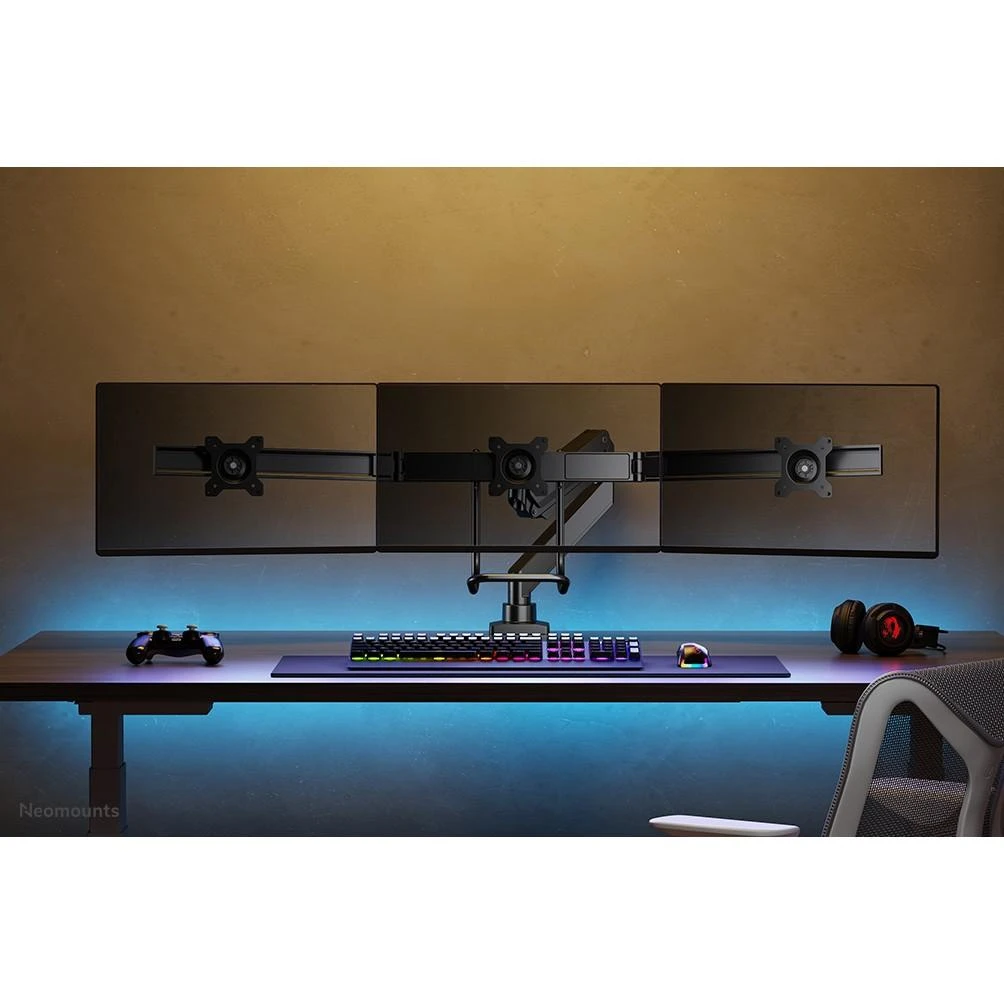 Neomounts Newstar NM-D775DX3BLACK monitoriaus laikiklis arba stovas 61 cm (24") Gnybtas / varžtai Juoda