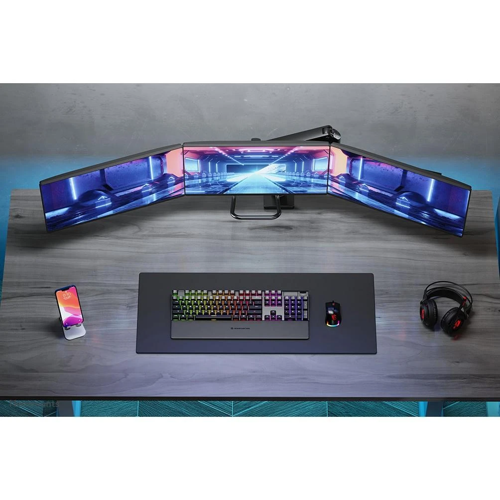 Neomounts Newstar NM-D775DX3BLACK monitoriaus laikiklis arba stovas 61 cm (24") Gnybtas / varžtai Juoda
